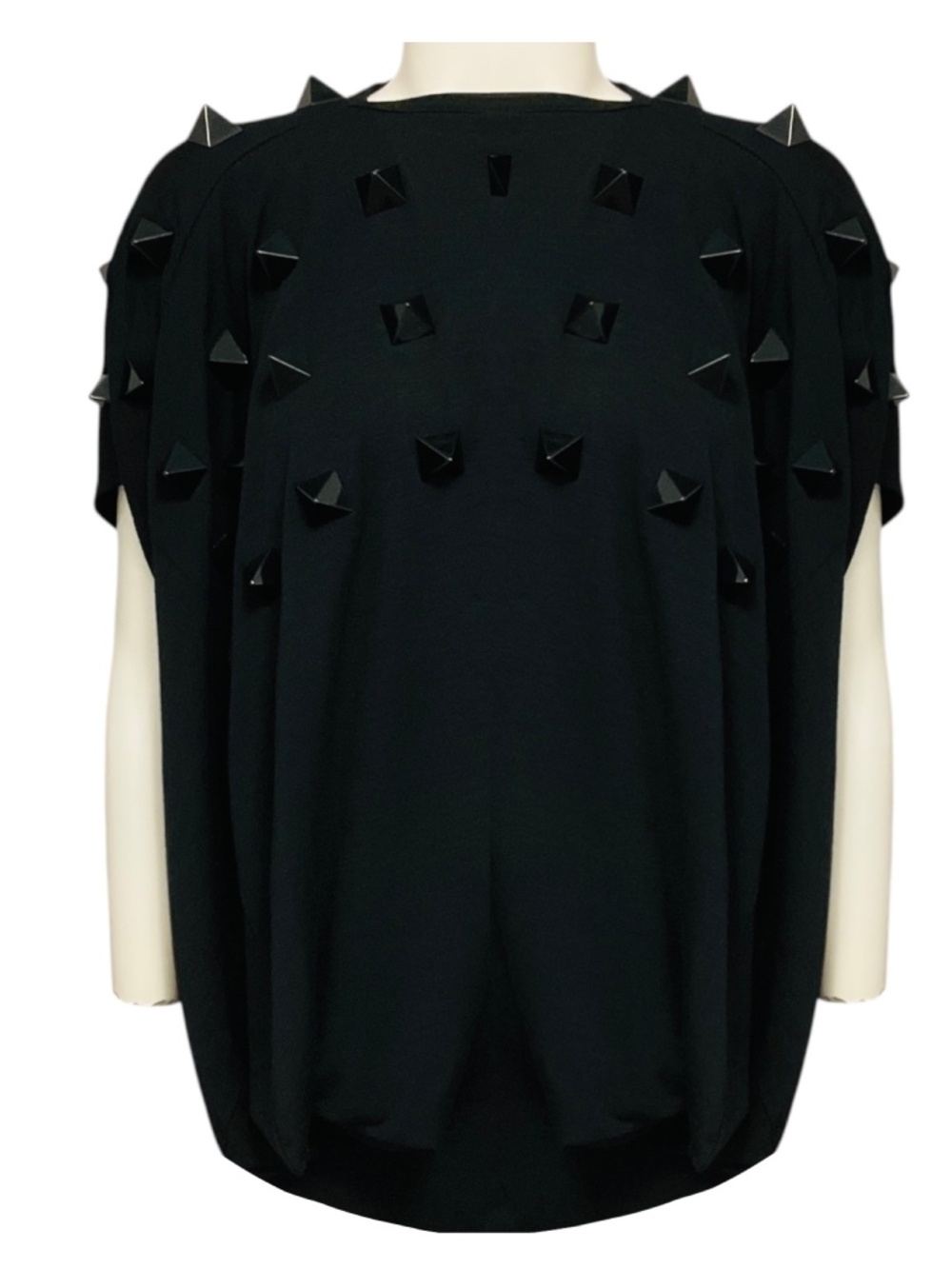 JUNYA WATANABE BLACK STONE EMBELLISHED JERSEY TOP